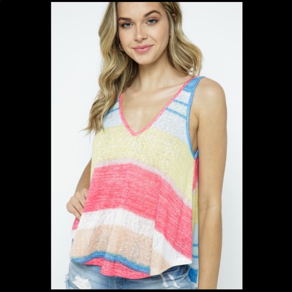 BOGO Striped Colorblock Tank Top - Picture 6 of 7